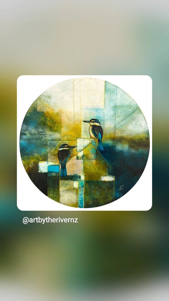 The Space Between 2 Mixed Media on board 60cm round $1500